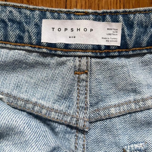 Topshop Mom Jeans (Bleach Blue) - Picture 4 of 4